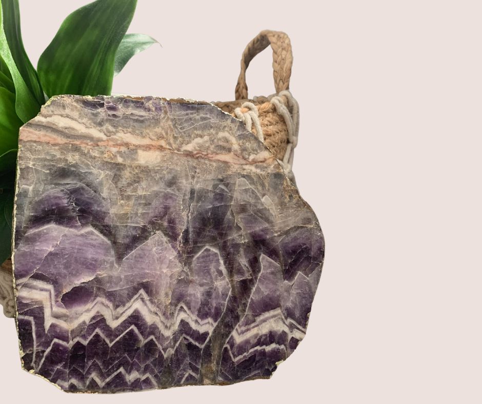 Amethyst Platter with Gold Edging