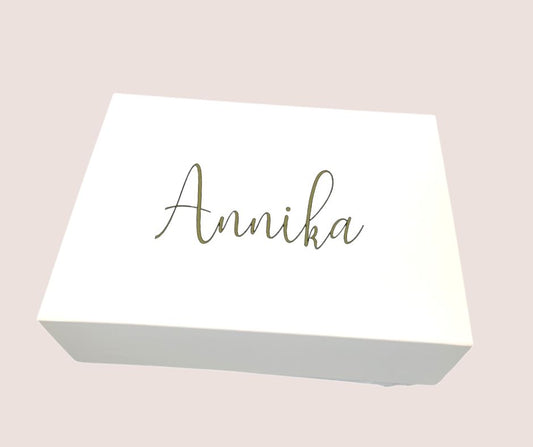 Magnetic gift box with personalised name & internal message